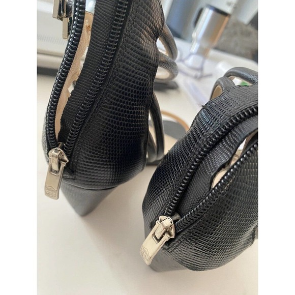 Vince Camuto Black And Tan Wedge Heels Size 10 - Picture 5 of 6